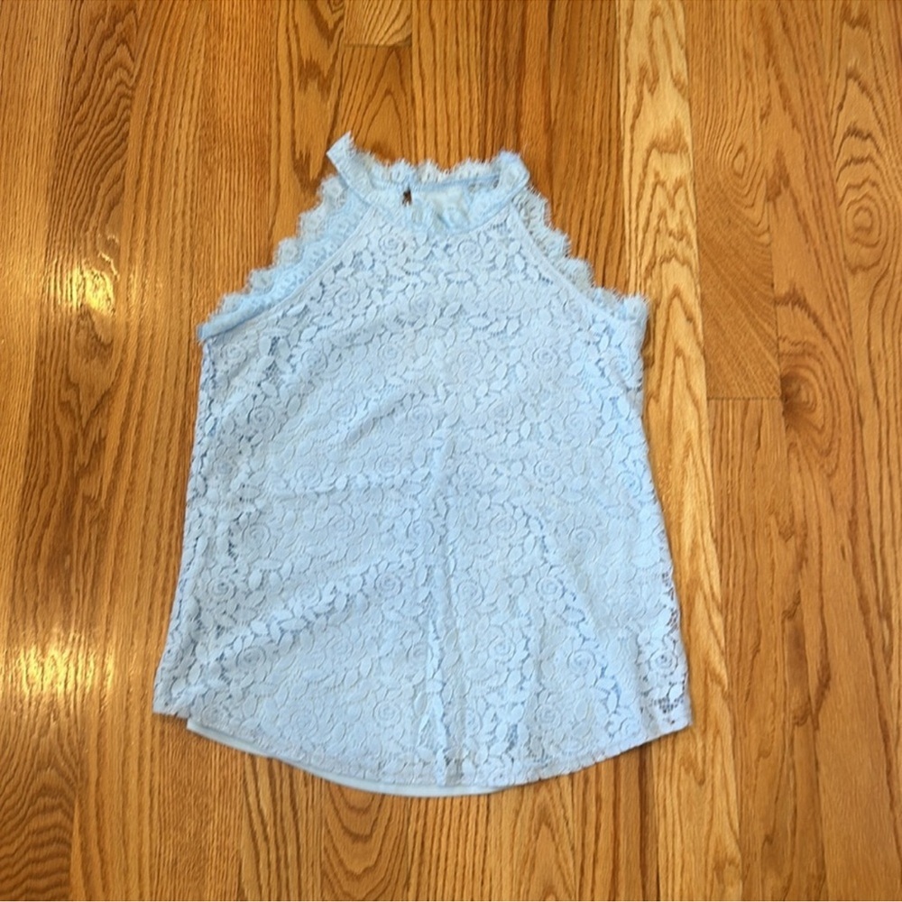 Like New Berryou Lace Tank Top- Blue, Size Medium - Picture 5 of 11